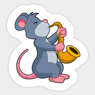 Rat at Music with Saxophone Sticker